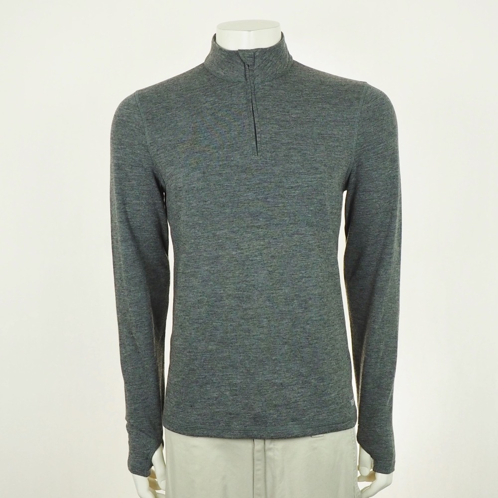 Omni-Wool Merino Wool Blend 1/4-Zip Pullover Shirt Mens Medium Gray Base Layer
